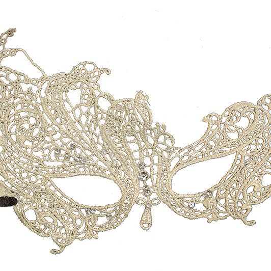 KBW Global Corp. - Wholesale Costume - Unisex - Ivory Swan Lace Mask0