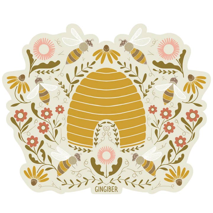 Autocollant Ruche - Découpé, Pollinisateurs pour la vente par Gingiber