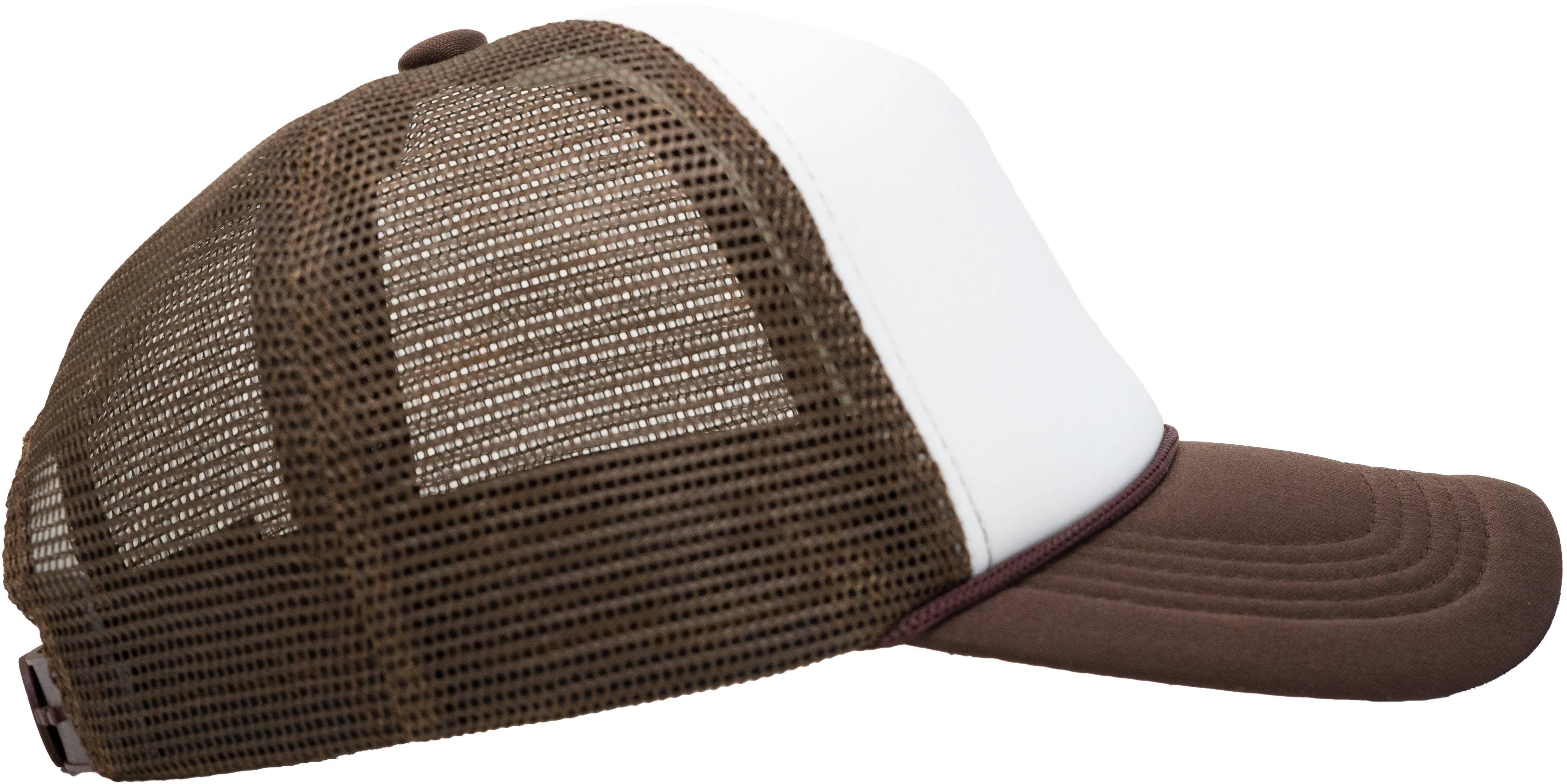 Funky Junque – Engroshandel Trucker hat - Herre – Skum Snapback Trucker Hat - Brun/Hvid5