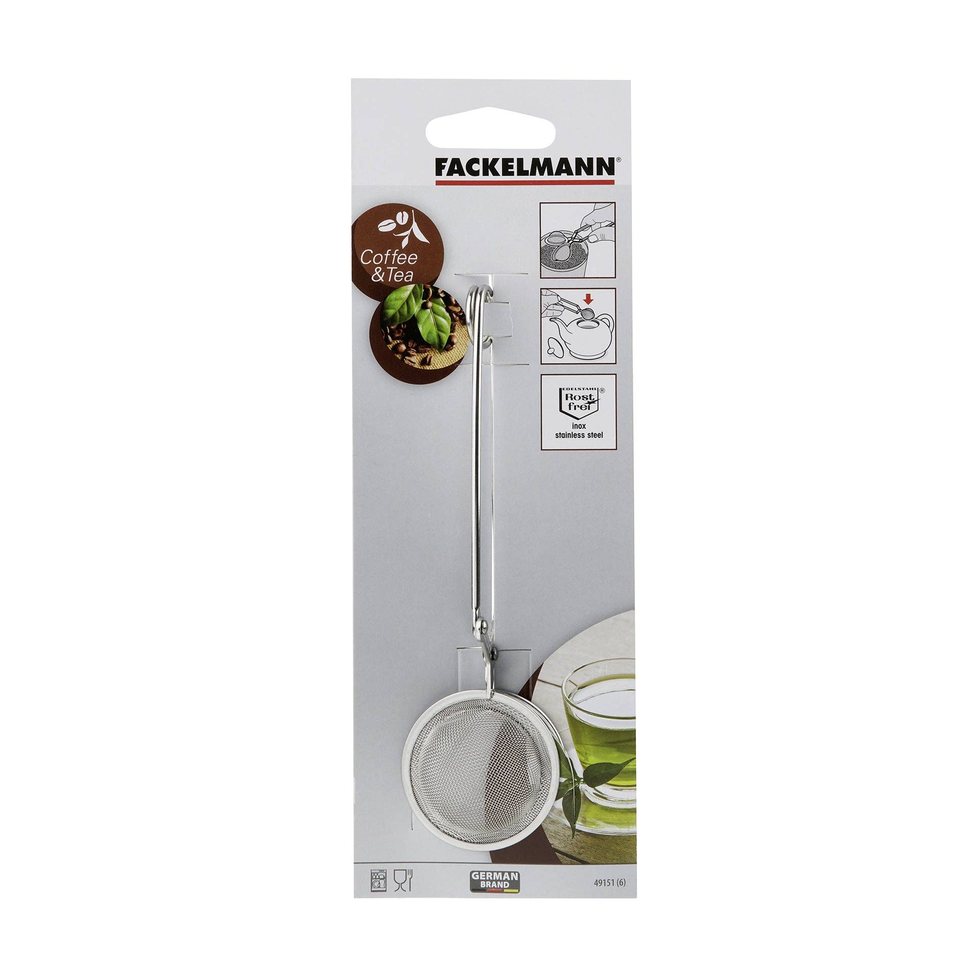 Fackelmann – wholesale Tea strainer/infuser – Fackelmann stainless steel tea tong type tea infuser 15 cm2
