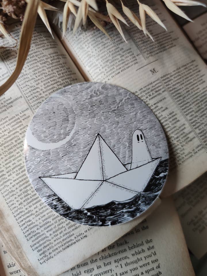 Autocolante Vinil Barco de Papel Fantasma por atacado de Jon Turner Illustration