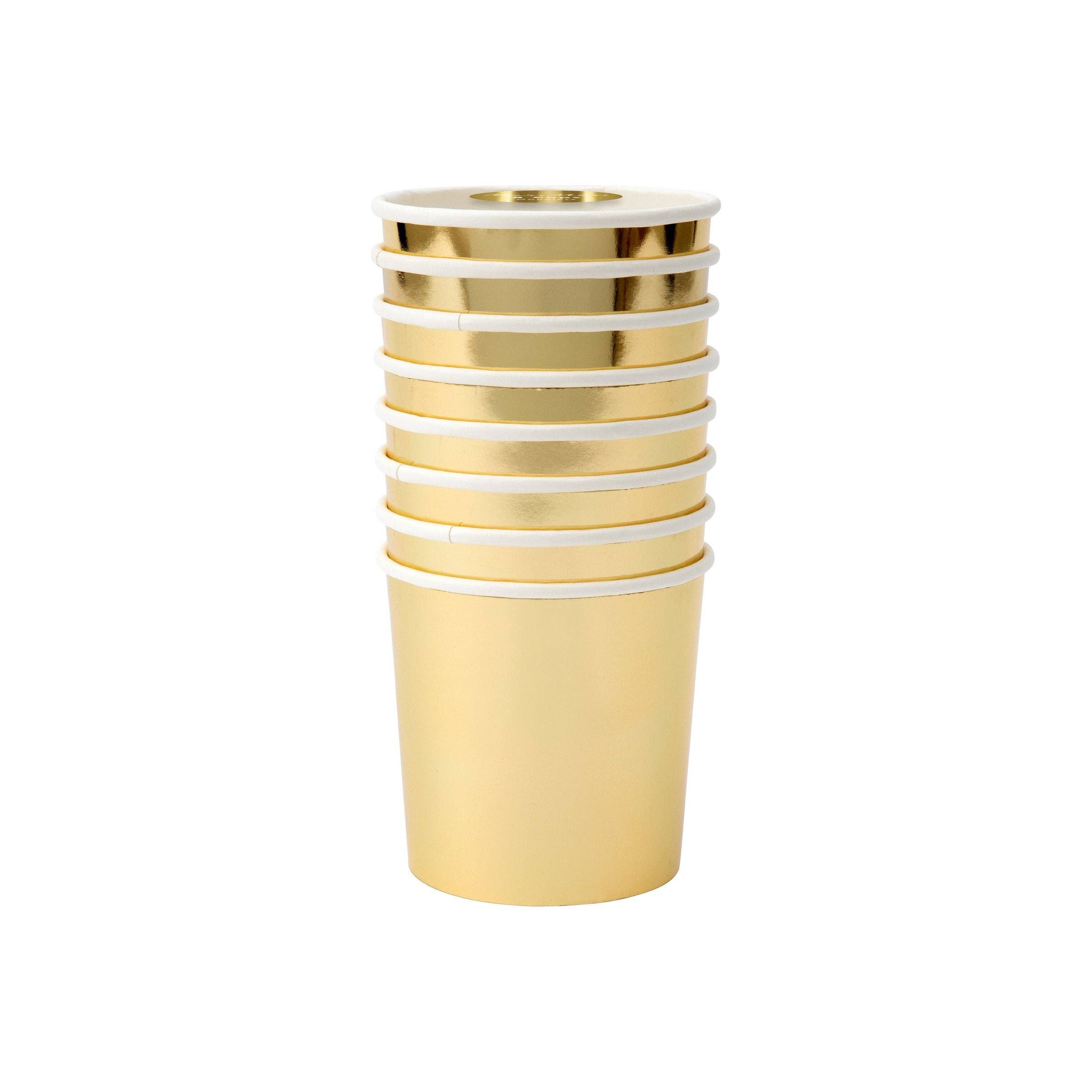 Meri Meri – wholesale Disposable cup – Gold Tumbler Cups1