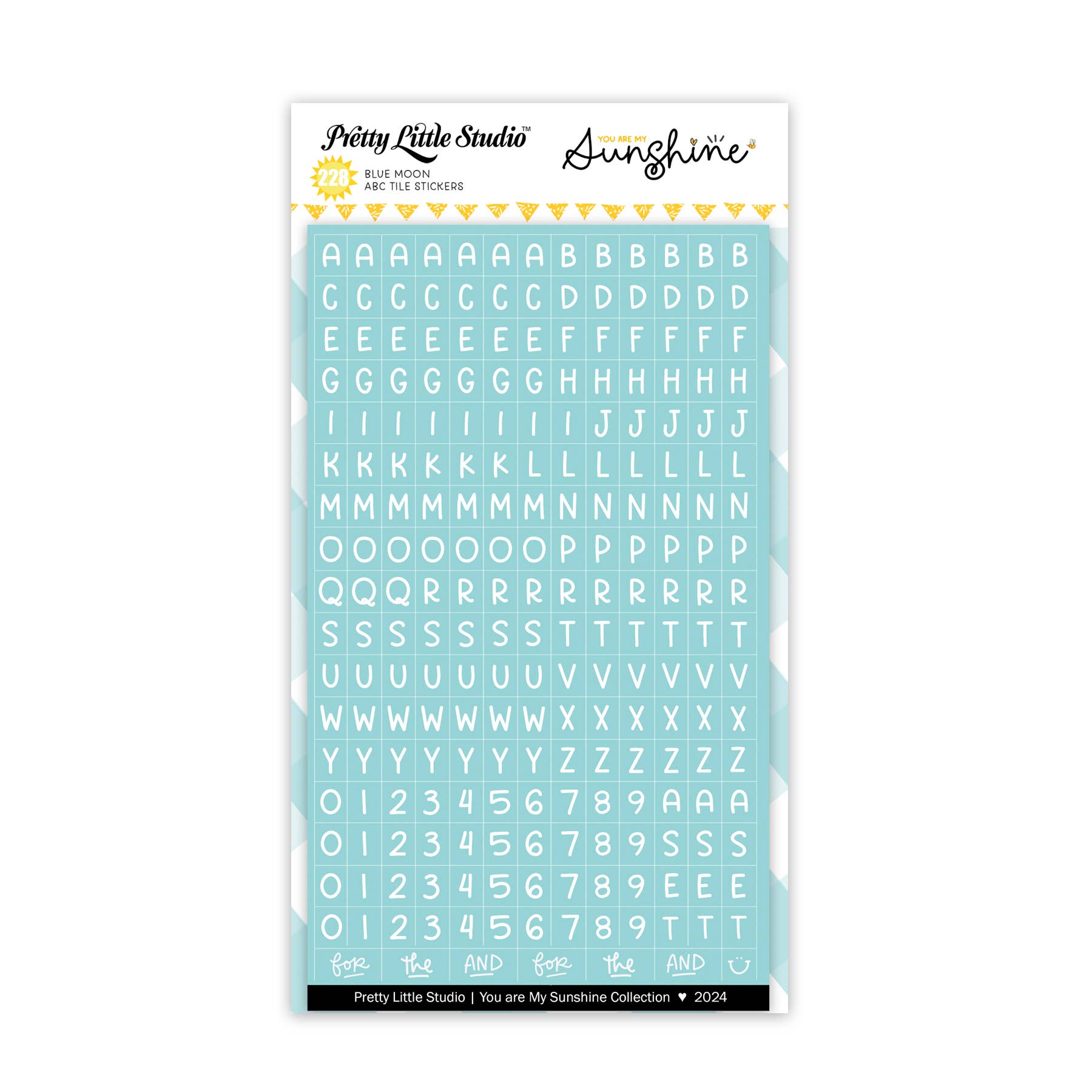 Pretty Little Studio - Wholesale Sticker - ABC Tiny Tile Stickers (Blue Moon) - Sunshine Collecti0