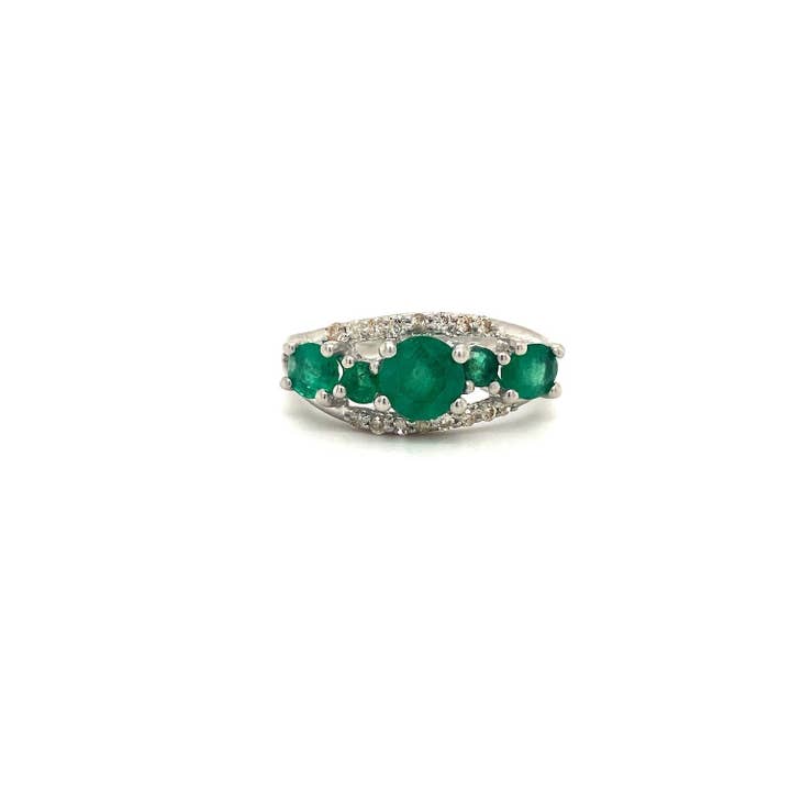 Emerald Ring in .925 Sterling Silver - KSR 18311 for wholesale by Kotawala Jewels
