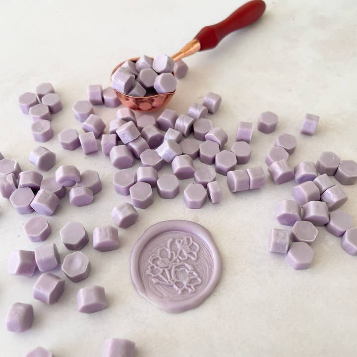 The Natural Paper Company - Wholesale Sealing Wax - Soft Lilac Sealing Wax Beads | Plastic Free Wax Seal Beads4
