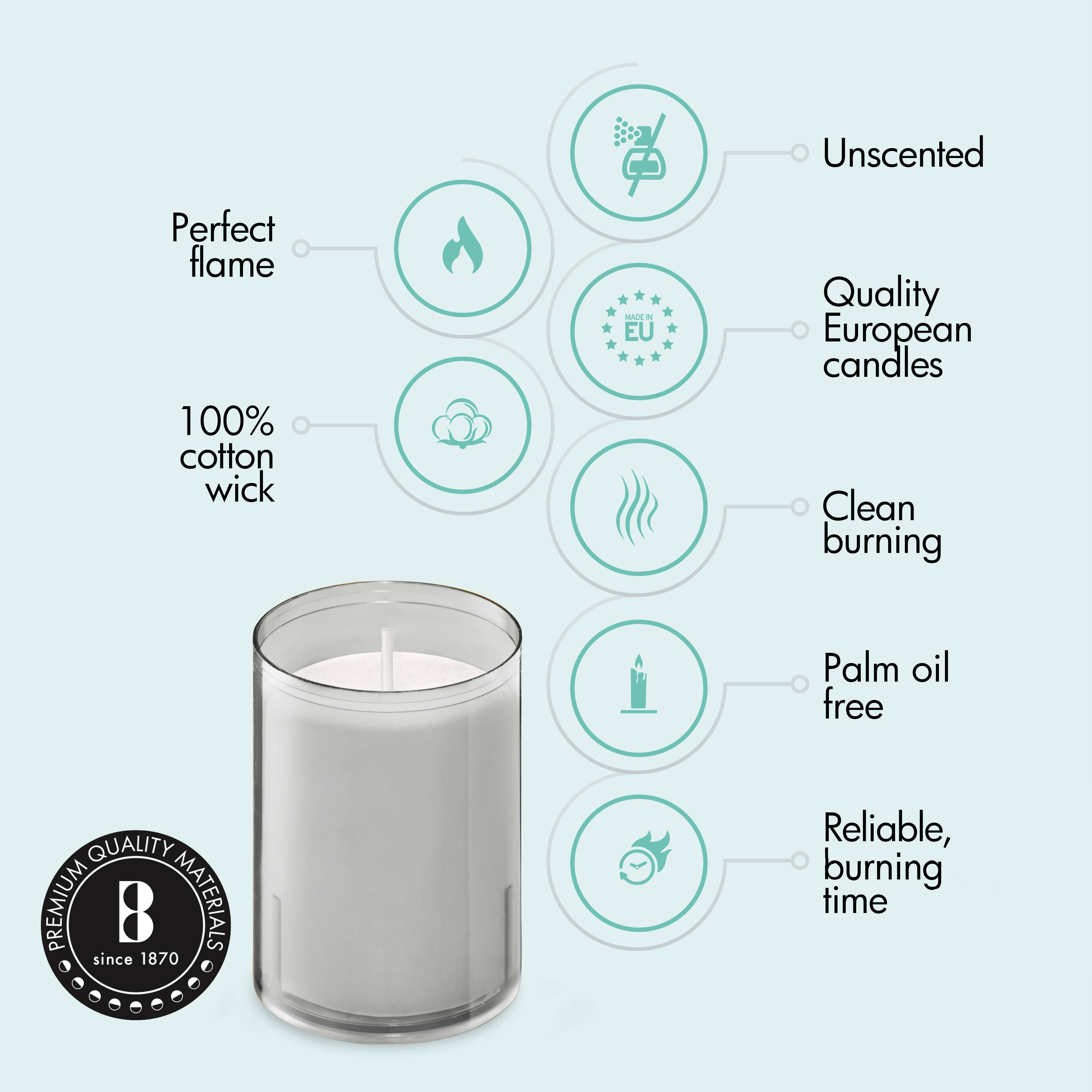 BOLSIUS – Engroshandel Votivlys – Votive lys i klare, ubrydelige plastikglas til restaurantbrug – pakke med 20 stk.22