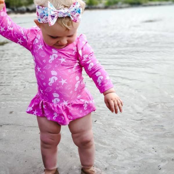 Frilled Swimsuit - Seahorse for wholesale by Stork & Co