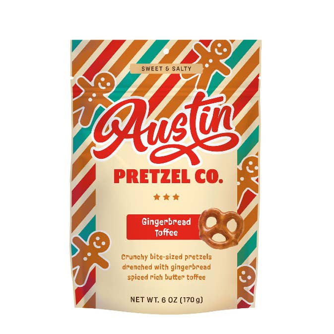 Gingerbread Toffee 6oz for wholesale by Austin Pretzel Company