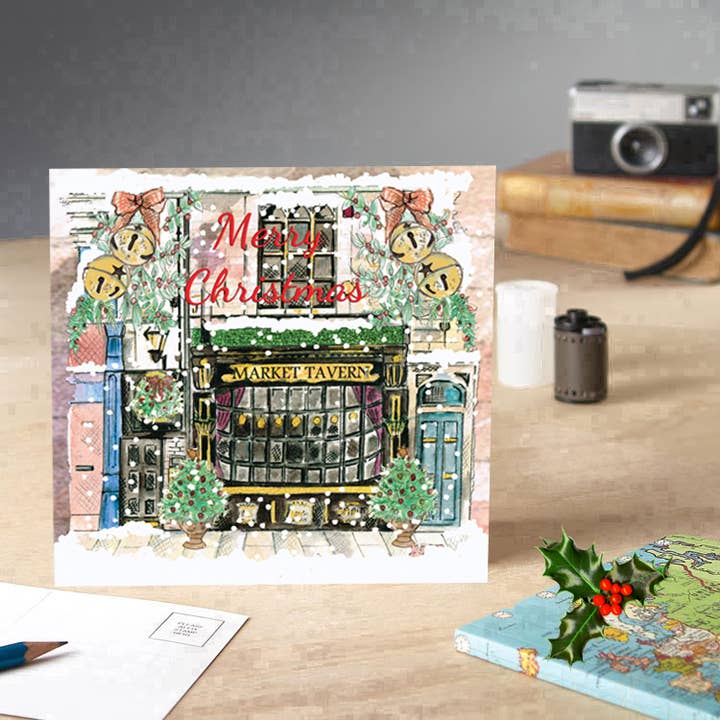 Durham Market Tavern Weihnachtskarte für den Großhandel von Claire Louise