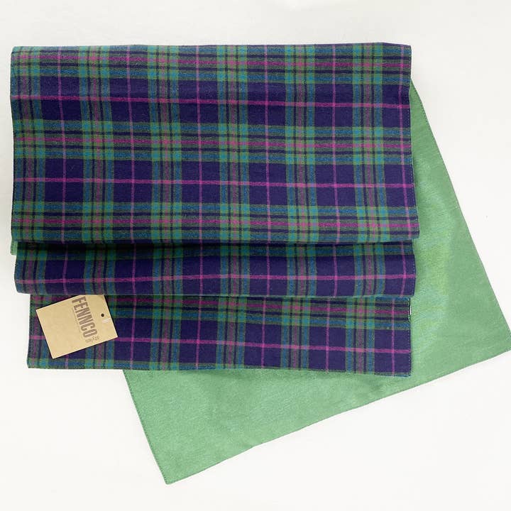 Fennco Styles - Wholesale Table Runner - Green Tartan Plaid 16"x72" Reversible Cotton Table Runner2