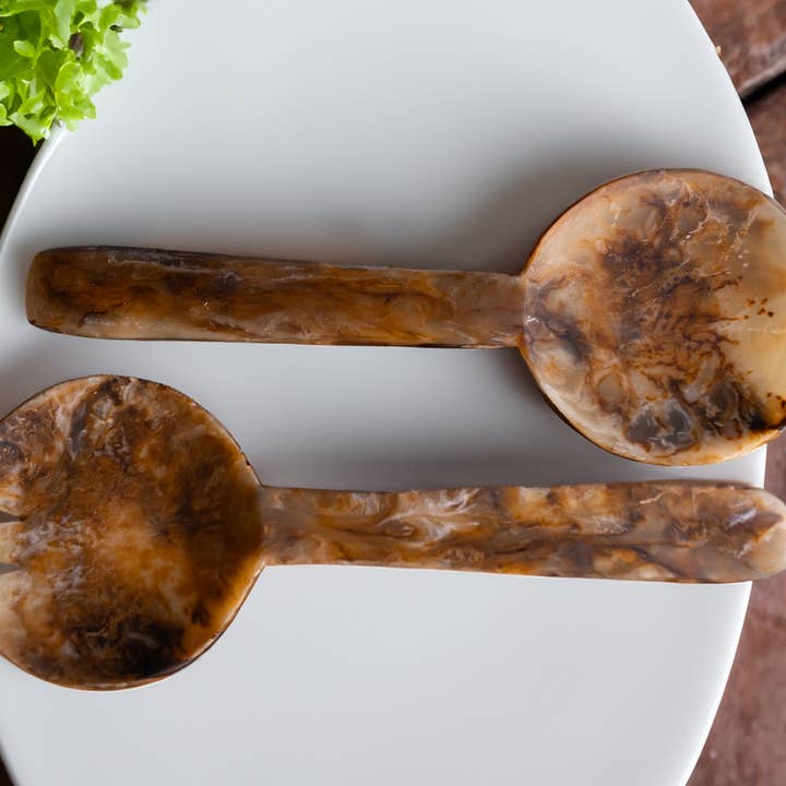 Tortoiseshell Salad Servers Set of 2 for wholesale on Faire