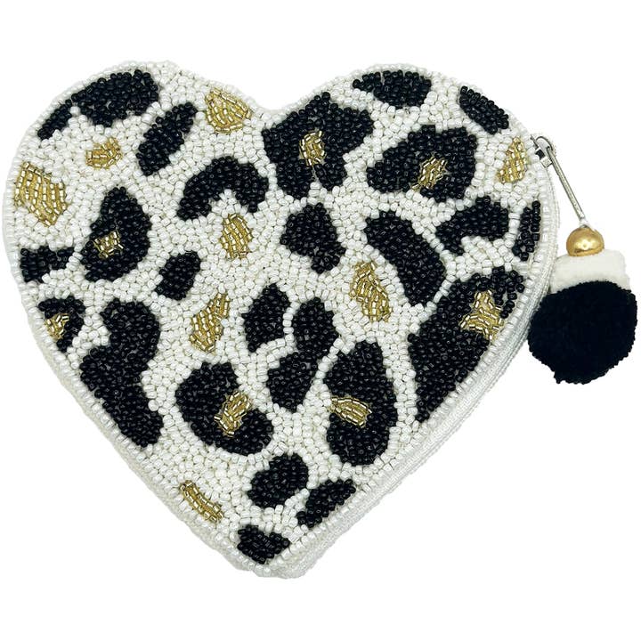 Pizzazz, Inc. – wholesale Coin purse – Women’s – LEOPARD PRINT BEADED COIN POUCH