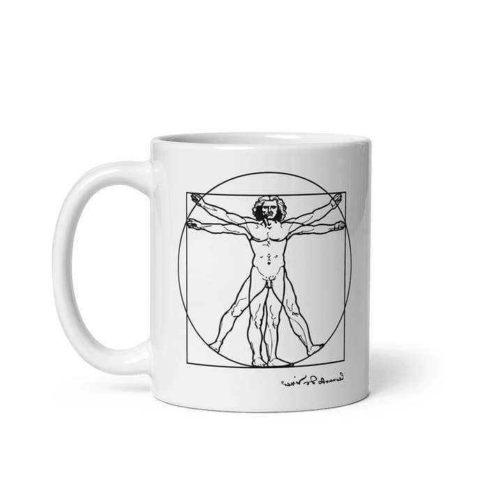 Art-O-Rama Shop - Wholesale Coffee Mug - Leonardo Da Vinci, Vitruvian Man Sketch Mug