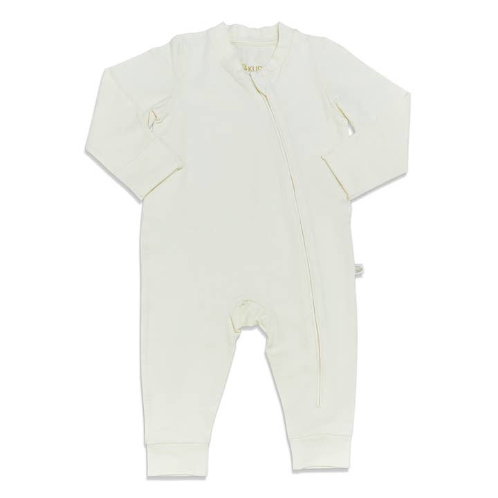 Organic Zippered Bunsie Bodysuit - Sugar Cookie for wholesale by Kudaa