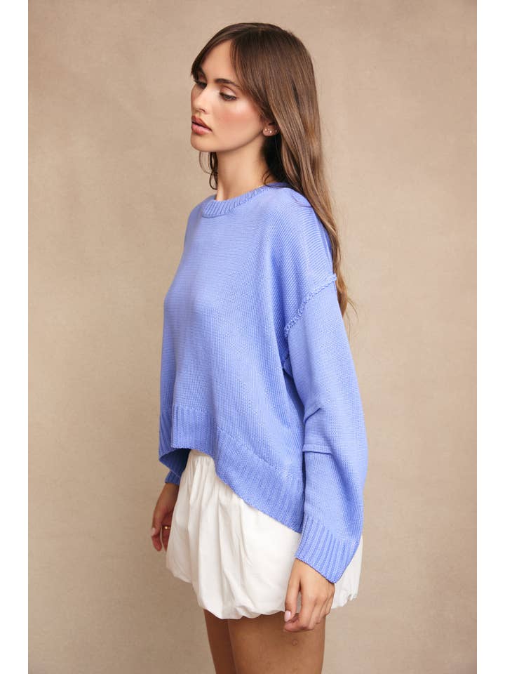 LE LIS - Wholesale Knit Sweater - Women's - ROUND NECKLINE SWEATER TOP WITH PLEATED SLEEVE9