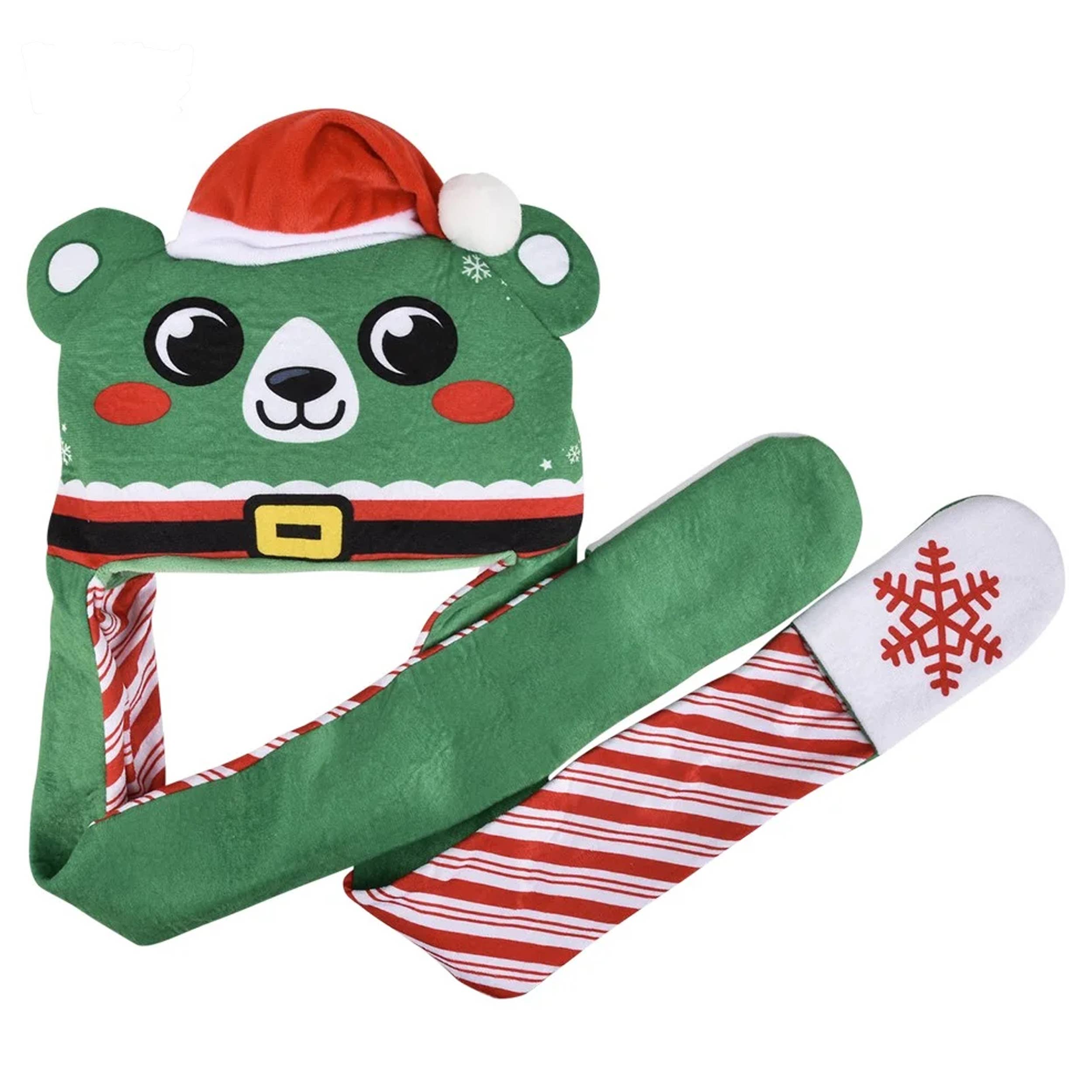 HALLEE - Wholesale Scarf - Women's - Light Up Christmas Plush Scarf Hat - Assorted3