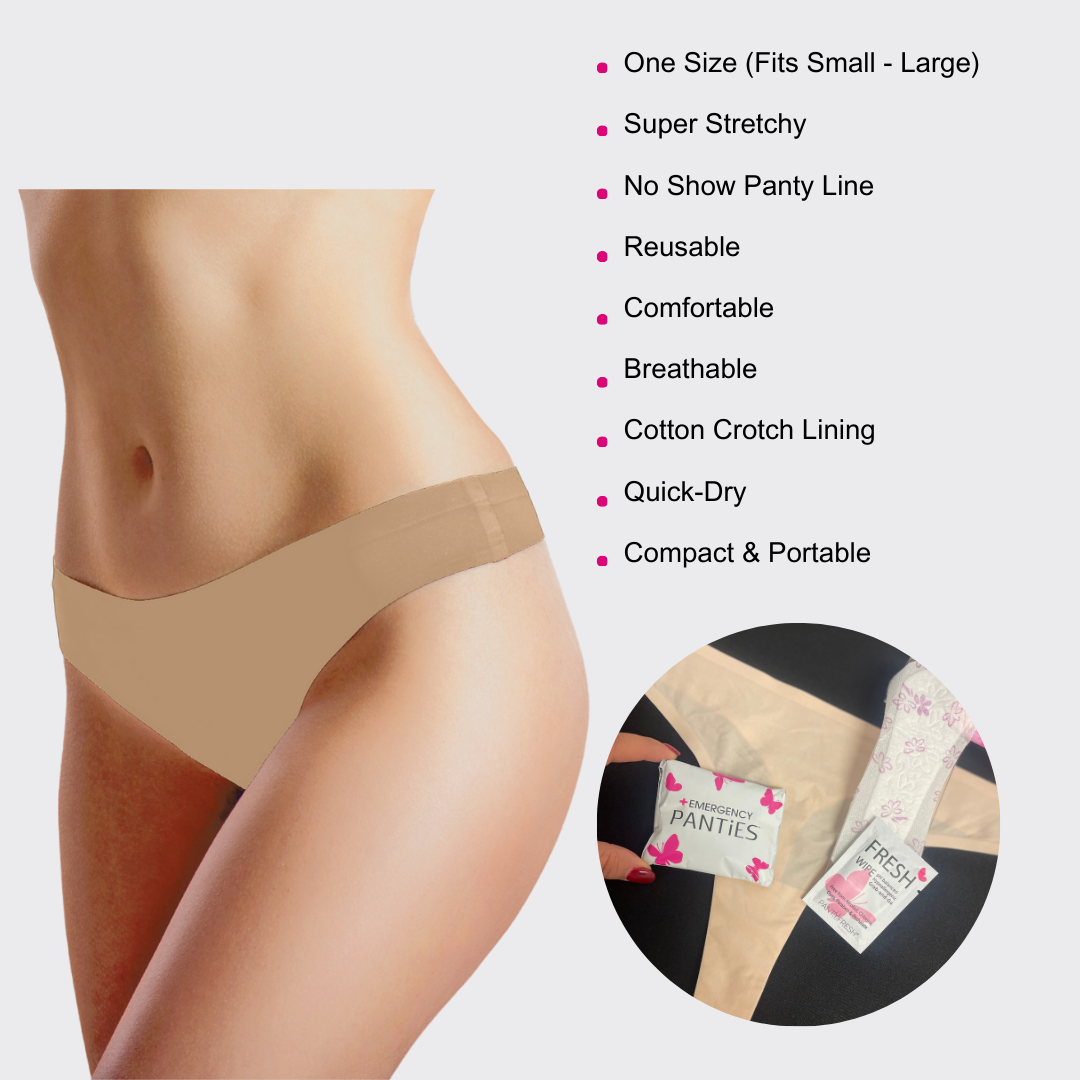 Panty Fresh - Wholesale Period Underwear - Women's - Women’s On-the-Go Essentials Spare Underwear Kit Thong S-L3