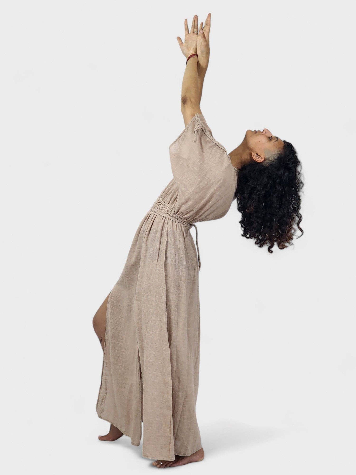 Sacred Ceremony - Wholesale Dress - Women's - Dusty Rose Organic Cotton Rope Goddess Maxi Dress8