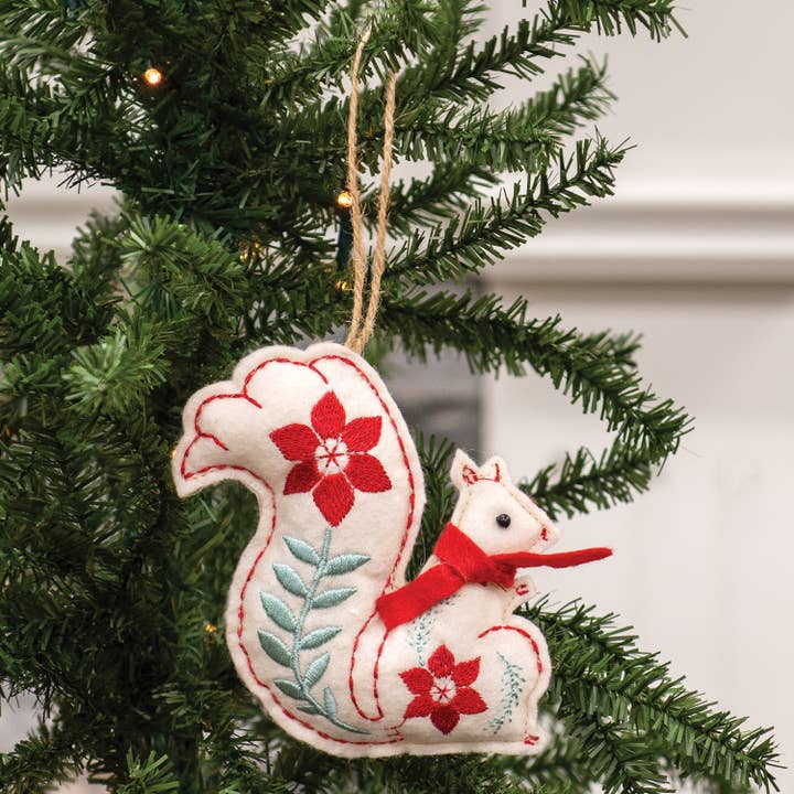 Col House Designs - Wholesale Ornament - Yuletide Folklore Stuffed Felt Squirrel Ornament1