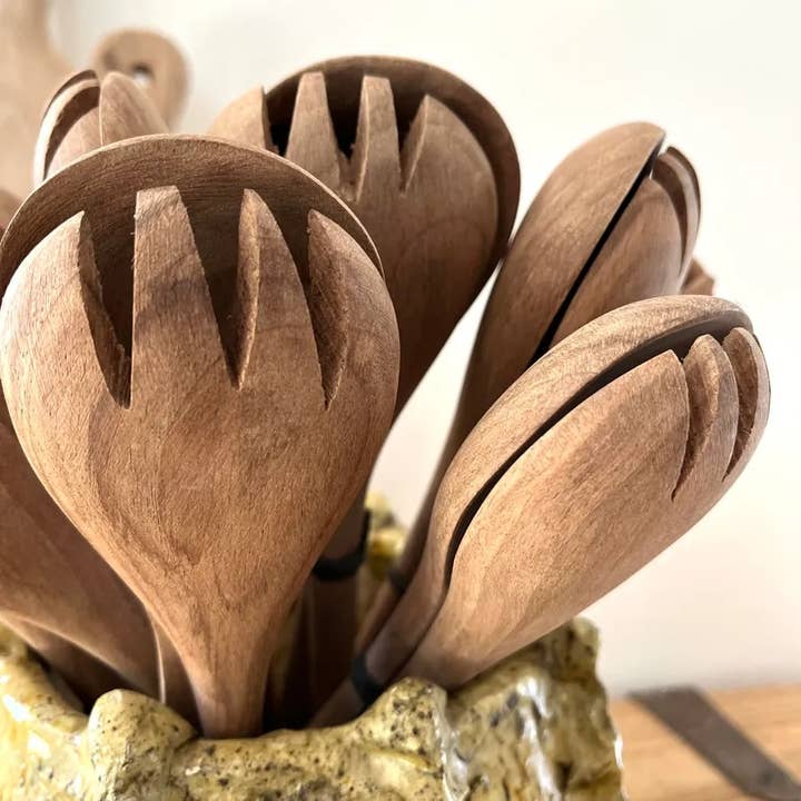 High crafty - Wholesale Serving Utensil - π₯ Set of 2 Walnut Wood Salad Servers β Moroccan Crafts1