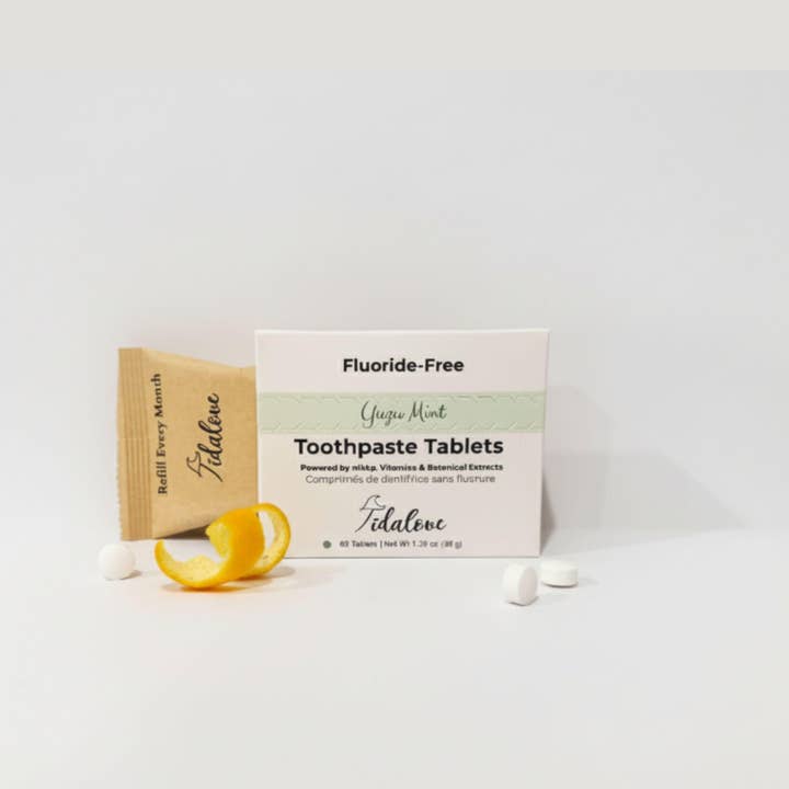 Tidalove - Wholesale Toothpaste - Fluoride-Free Yuzu Mint Toothpaste Tablets — 1 Month1