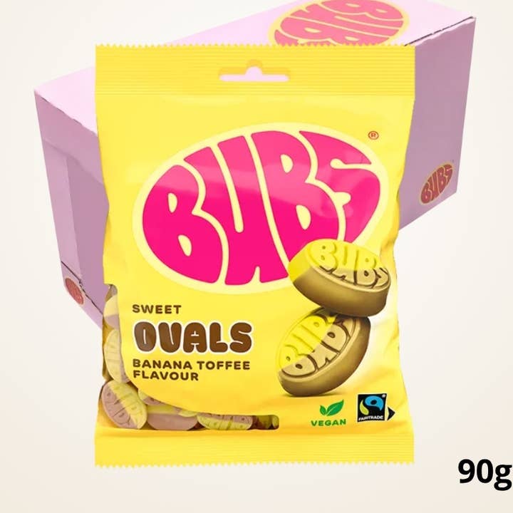 Bubs Banan Toffee Ovale 90g for engroshandel hos Scandyz