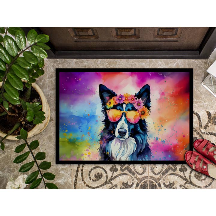 Caroline's Treasures – wholesale Dörrmatta – Border Collie Hippie Dawg Dörrmatta 18x27 DAC24661