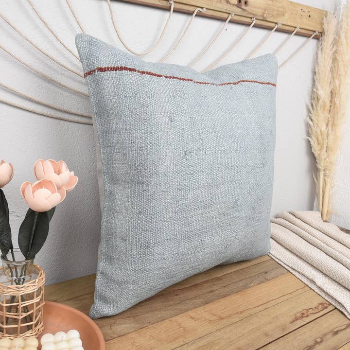 Cuscino Decorativo Vintage Kilim 24x24 Arredamento Casa Copertura Grigia per la vendita all'ingrosso da parte di Kilim Pillow Decors