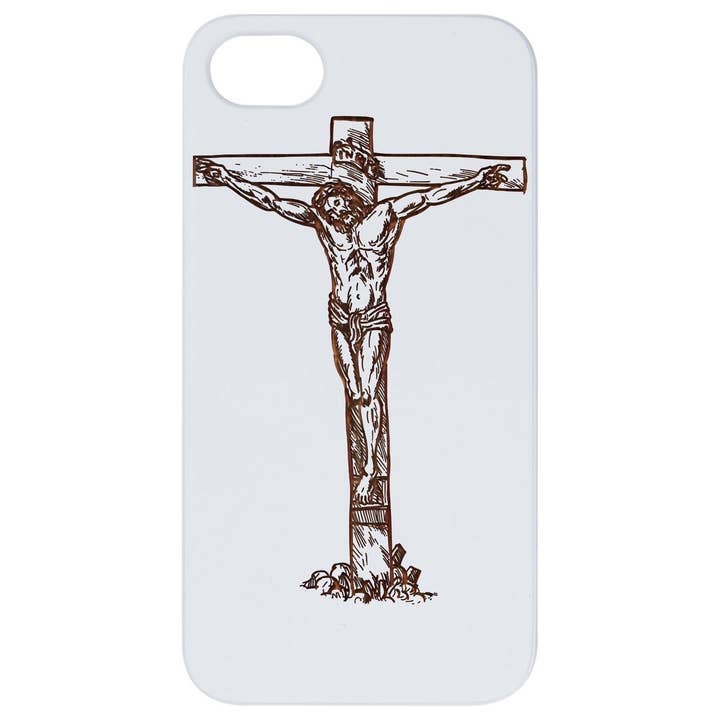 Madeira rosa revestida de branco - Jesus Cruz gravada por atacado de OTTO CASE