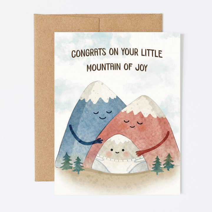 Carte de félicitations pour un nouveau bébé | Mountains of Joy Adventure pour la vente par New Summits