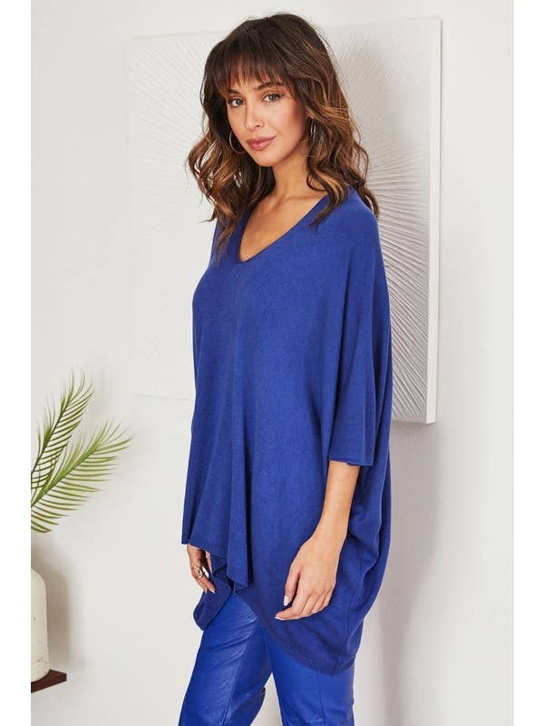 VENTI6 - Venta al por mayor Túnica - Mujer - TOP DE PUNTO LIGERO OVERSIZE CON ESCOTE EN V DRAPEADO (2920)14