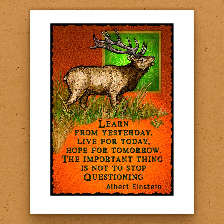 Impression d'art fait main - Citation sur la nature - Élan pour la vente par The Kaleidoscope Designs