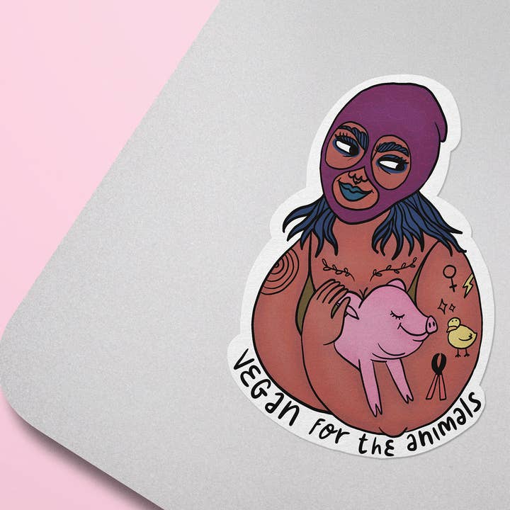 Chiaralascura - Venta al por mayor Pegatina - Pegatina « Vegan for the Animals »2