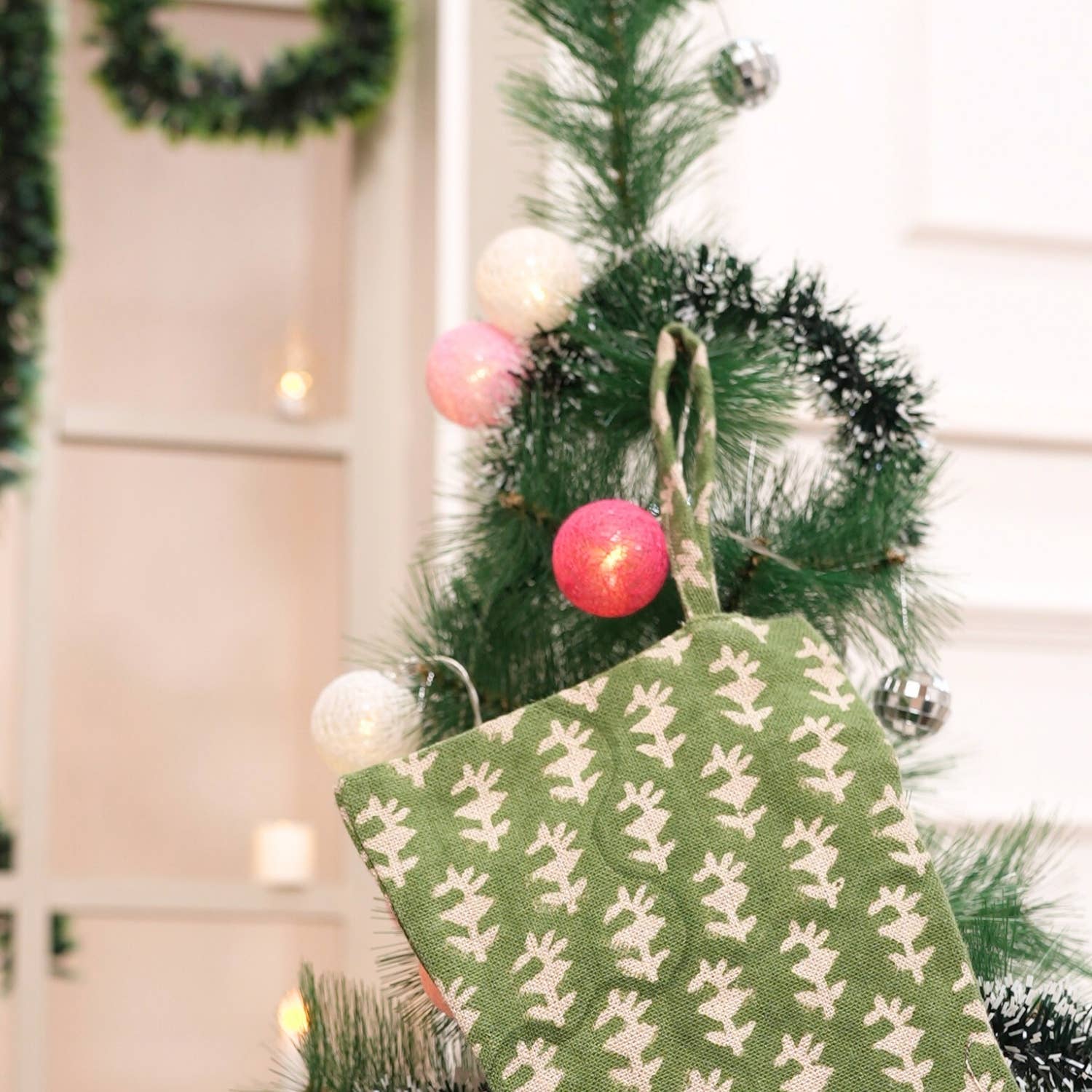 Fabdivine - Wholesale Holiday Stocking - Boho Decor Hand Block Design Christmas Stocking - Wajeer1