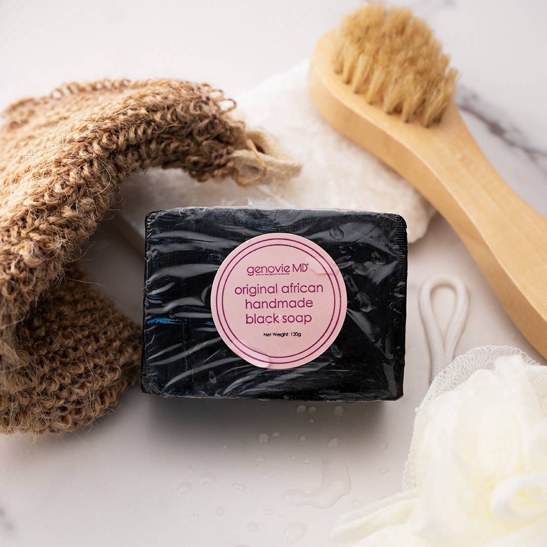 GenovieMD - Wholesale Bar Soap - Original African Black Soap, 120g/bar Reduce Dark Spots4