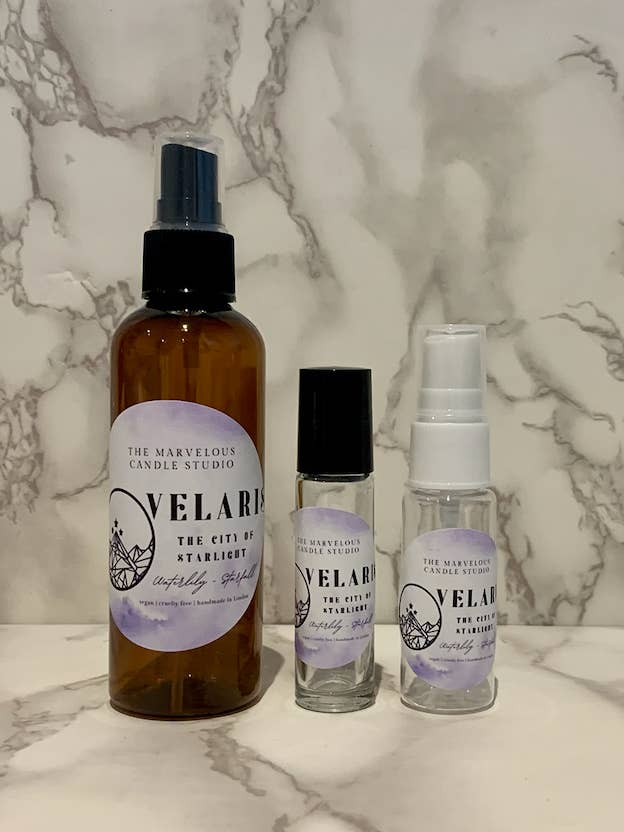 Velaris Roll-On Perfume And Room Sprays | Officially Licensed by Sarah J Maas | ACOTAR Merch for wholesale by Marvelous Candle Studio