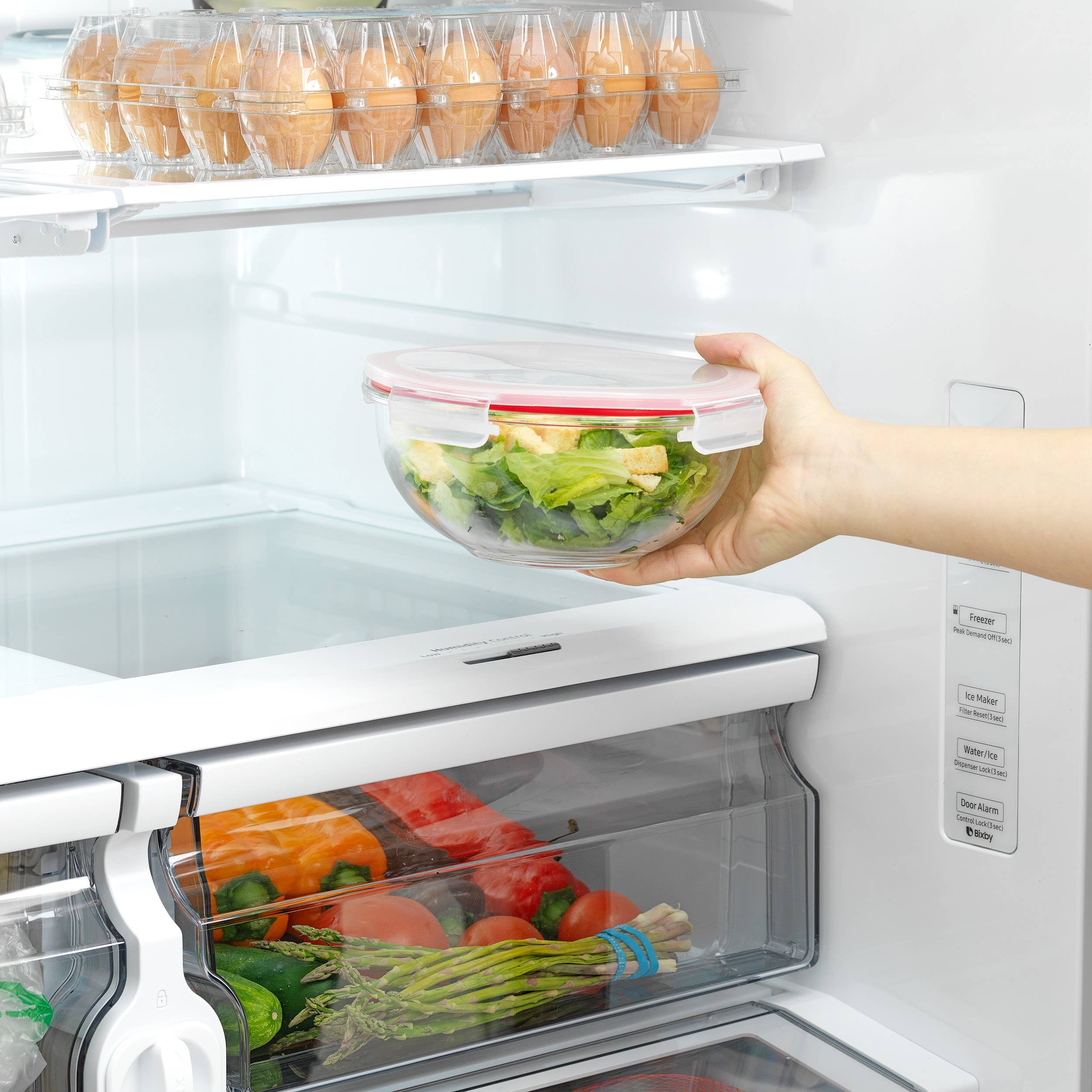 JoyJolt - Wholesale Mixing Bowl - Glass Kitchen Mixing Bowls With Snap on Lids - Red3