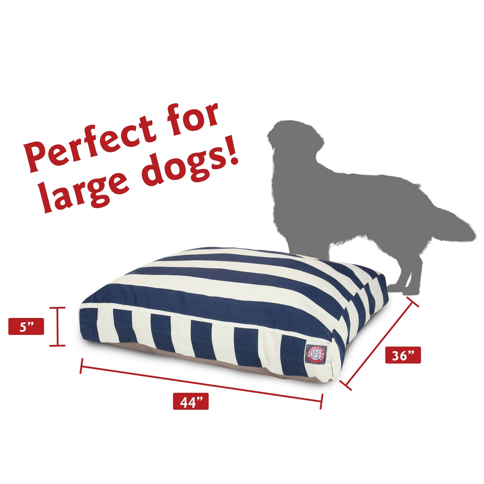 Majestic Pet Products - Vente Panier – chien - Panier rectangle pour chien en mousse à mémoire déchiquetée à rayures verticales53