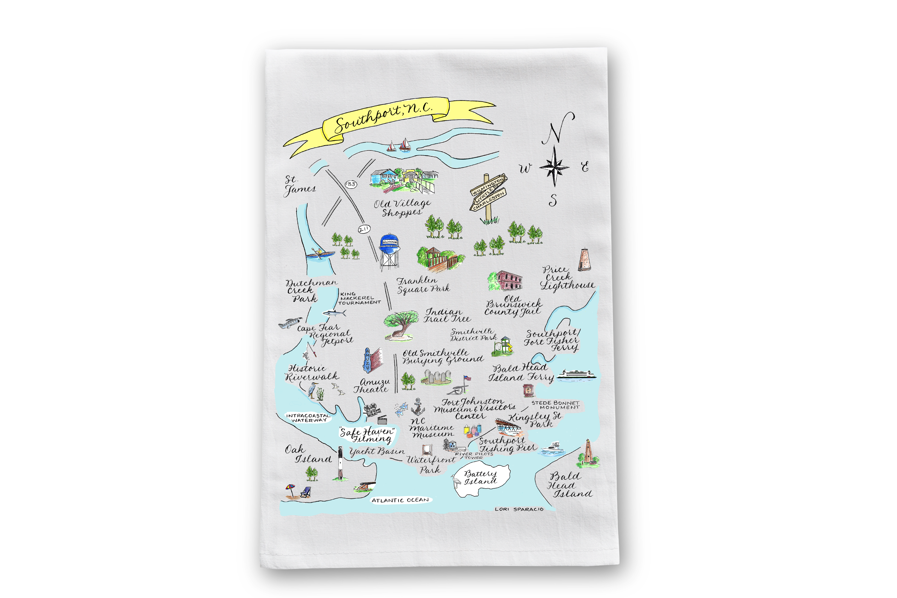 The Write Occasion Calligraphy - Wholesale Tea Towel - Southport, NC Tea Towel0