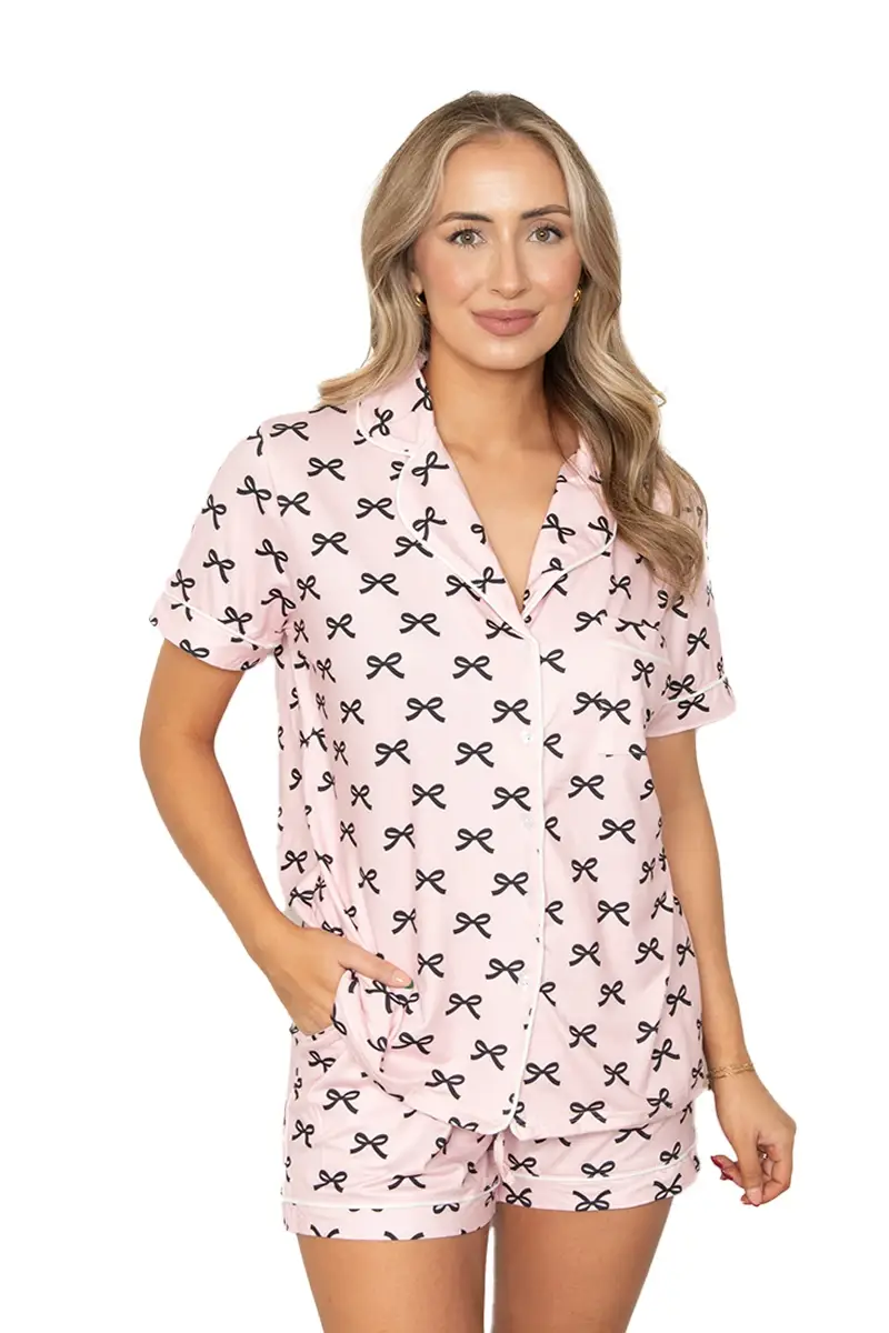 Rosa claro Conjunto de Lencería para San Valentín con Lazos Mini Coquette en Negro y Rosa de venta al por mayor en Faire4