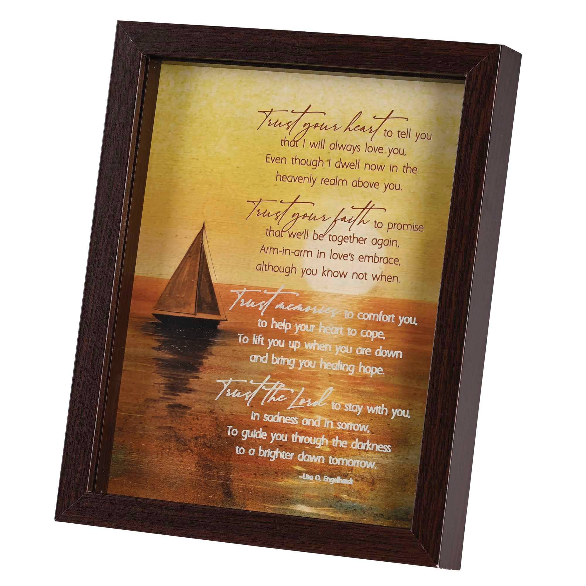 Magnolia – wholesale Decorative tabletop object – Framed Art Trust Your Heart 8x100
