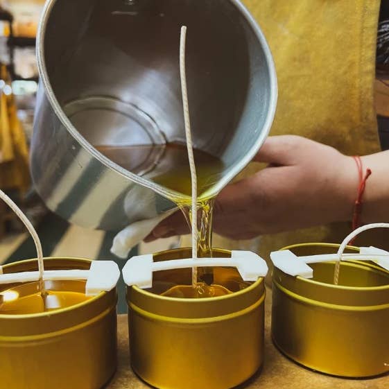 Messner Bee Farm - Wholesale Travel Candles - Honeysuckle Vanilla Bean 4oz. Candle - Paraffin free!