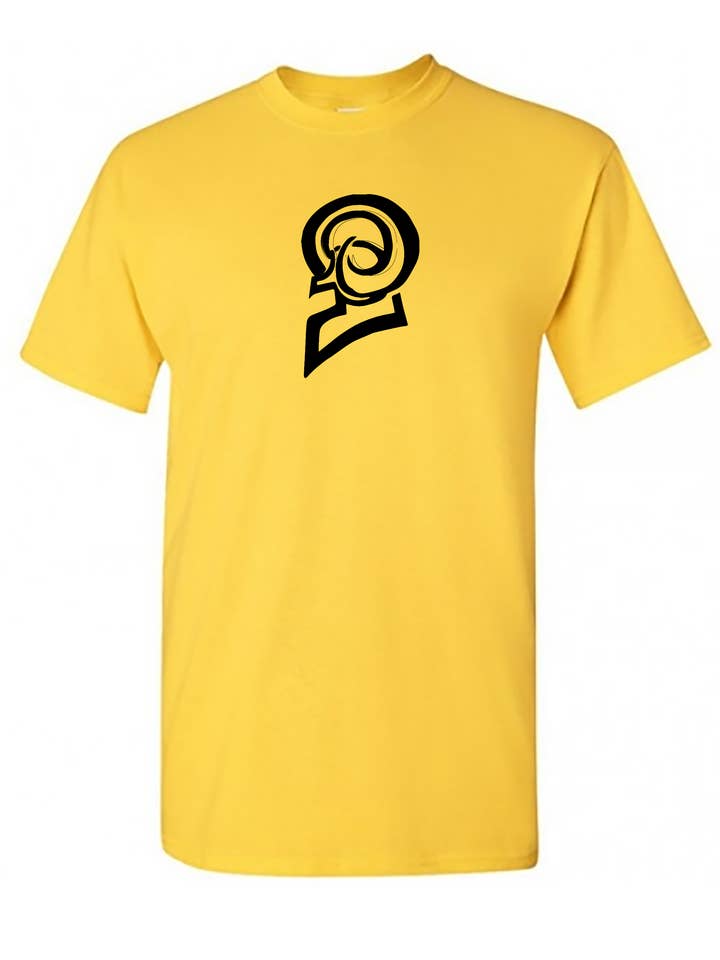 Big Swirl Pocket Ctr Blk Ylw T for wholesale by Gods of Gridiron War