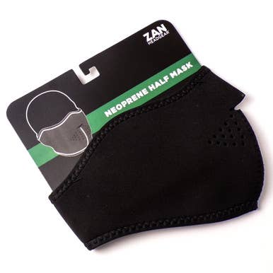Mid America - Wholesale Protective Face Mask/Shield - Nylon-Lined Black Neoprene Half Face Mask - 6ct