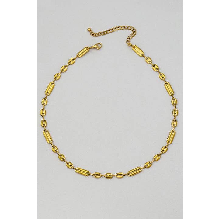 STAINLESS STEEL PUFF LINK CHAIN NECKLACE for wholesale by Girly