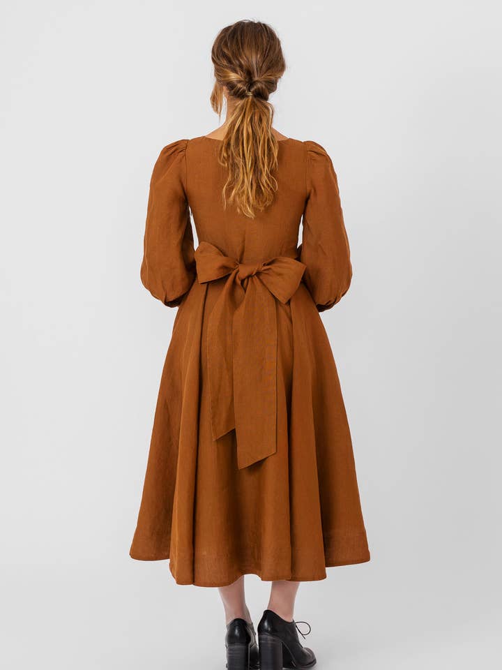 Red Poppy Hawthorn Dress, Long Sleeve for wholesale on Faire34