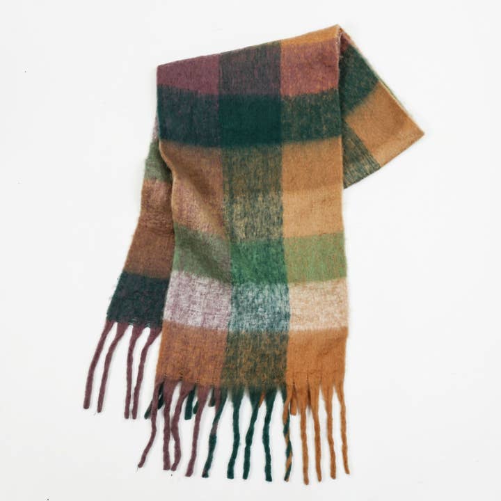 MKS America - Wholesale Scarf - Women's - Colorful Plaid Scarf Shawl Scarf3