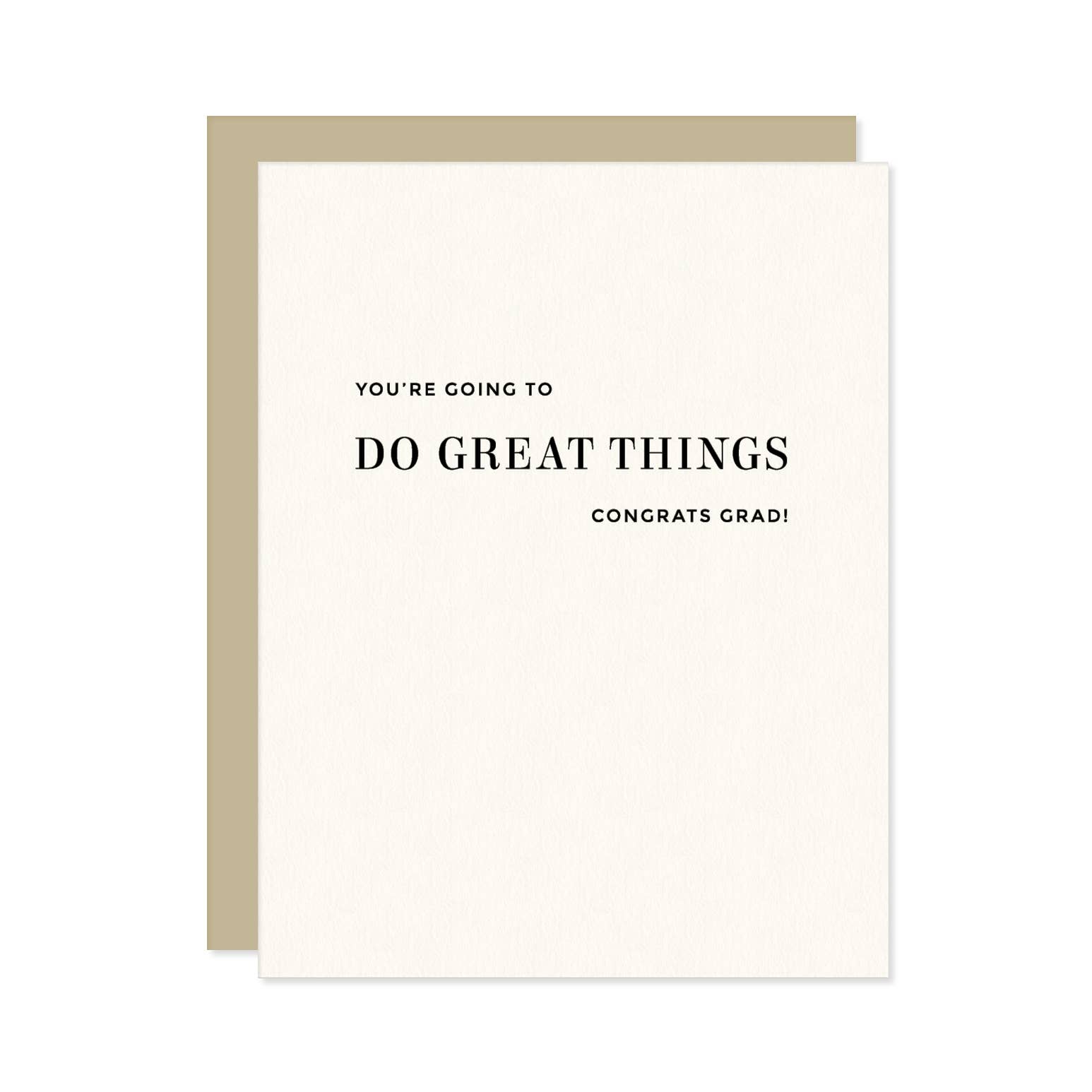 Missive - Wholesale Graduation Card - Do Great Things Letterpress Graduation Card1