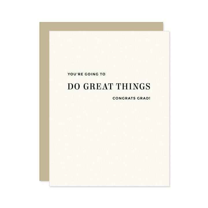 Missive - Wholesale Graduation Card - Do Great Things Letterpress Graduation Card1