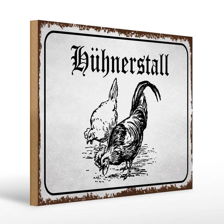 Targa decorativa in legno 40 x 30 cm per pollaio e fattoria avicola per la vendita all'ingrosso da parte di Femer